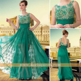 wear embroidery tulle green formal dresses